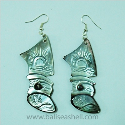earring shell with art uniq