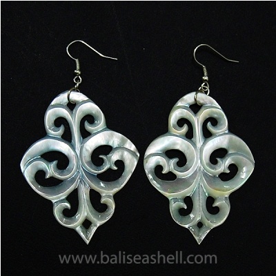 seashell art carving earring jewelry