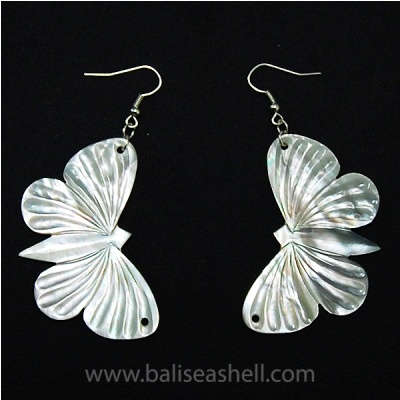 shell earring mother of pearl buterfly