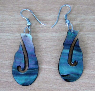 black mop stainless earring