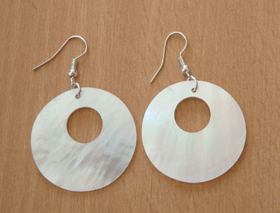 white mop shell earring
