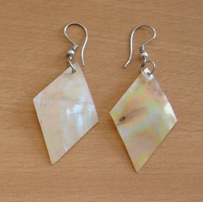pink mop shell earring