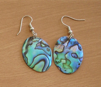 paua shell earring oval