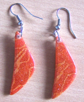 red coral earring art