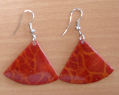 red coral earring art crafts