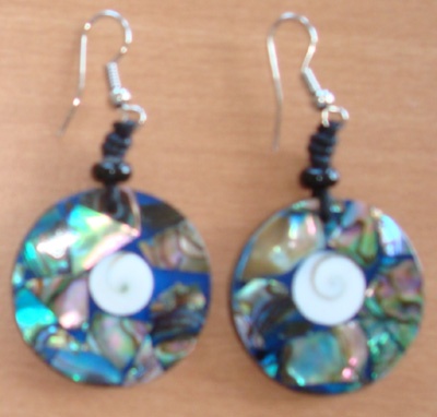 round shll paua mosaic earring