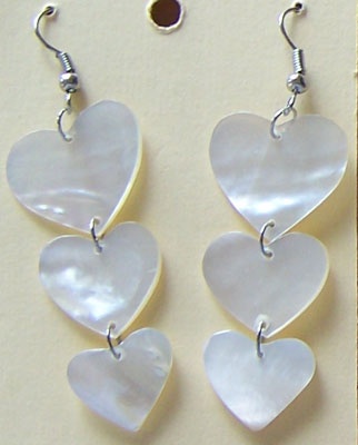 mop shell earring white