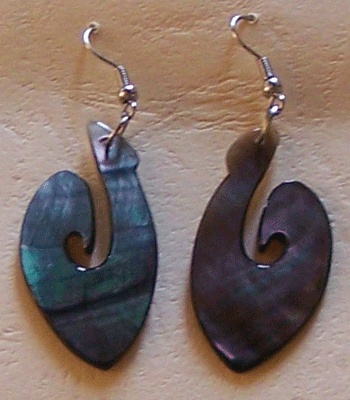 hook earring art carving shell