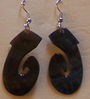 bali earring art carving shell
