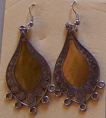 earring with metal mop shell