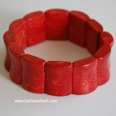 shell brecelet red coral