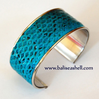 snake leather with stainless steel