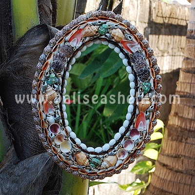 seashell frame mirror