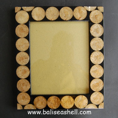 frame photo made from capis shell