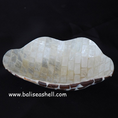 seashell handicrafts bowl white color