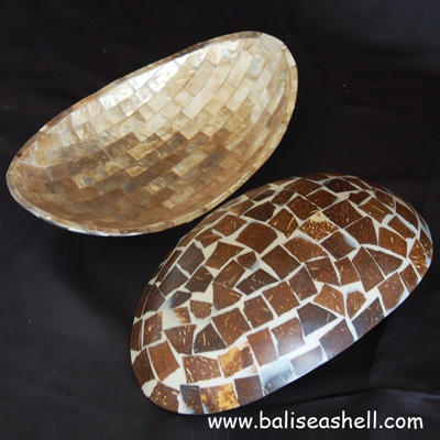 oval bowl shell with coco crafts