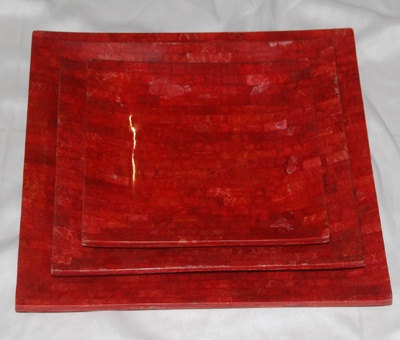 red coral bowl art bali