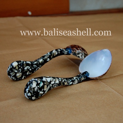 shell spoon art from tiger cowrie shell
