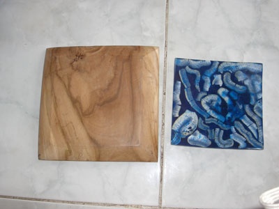 plate made from green coral shell