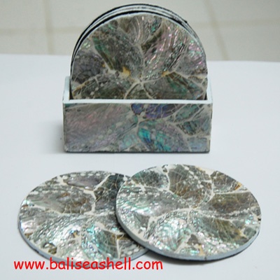 shell coaster art glassware
