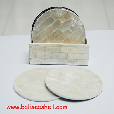 shell capis coaster crafts inlay