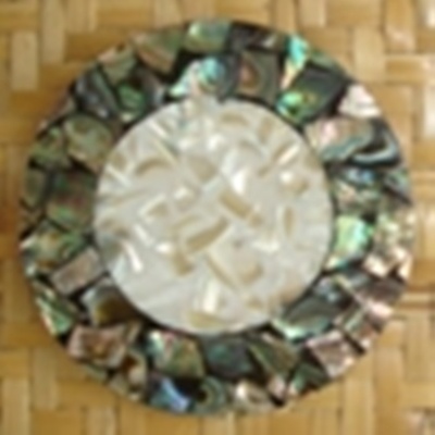 paua mosaic glassware