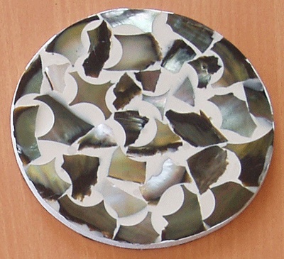 black mop shell mosaic coaster