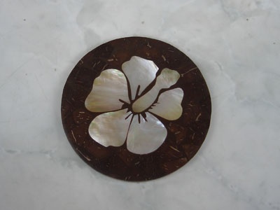 glass ware flower shell in coco plat