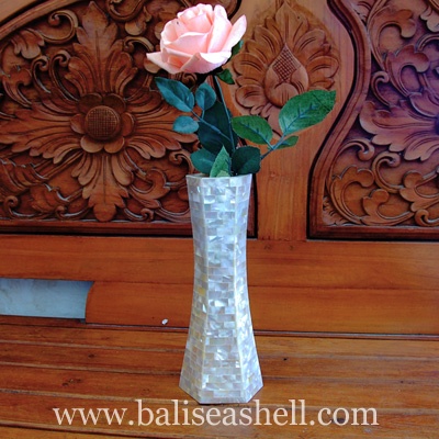 shell art crafts vases indonesia