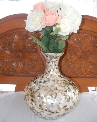 bali vases shell art mosaic