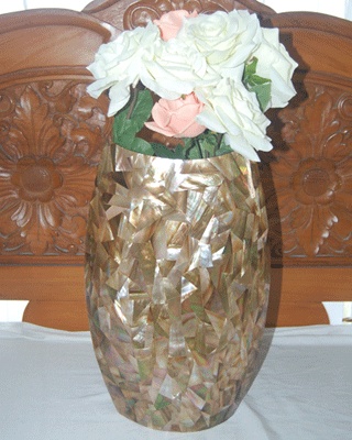 shell vases indonesia art