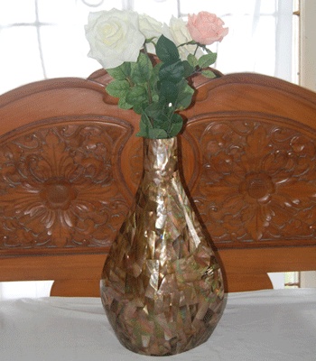 pink mop shell mabe vases