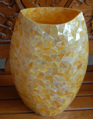 vases from yellow shell