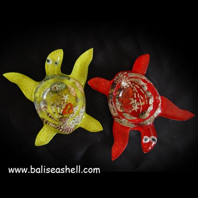 shell disc art with resin