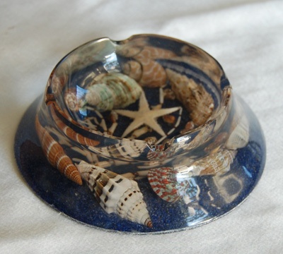 shell dish art crafts with receine