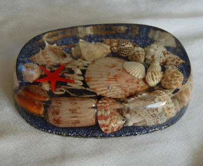shell disc art with receine
