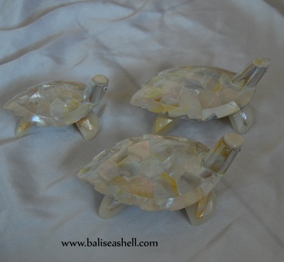 set silver pearl turtle design art