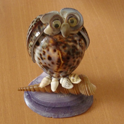 shell toys with ghost birds art