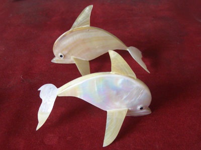 Dolpin fish made from mop shell arts