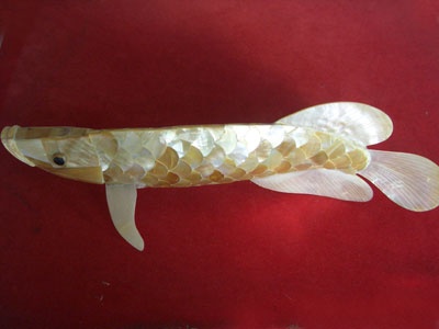 fish arwana from Mother of pearl shell
