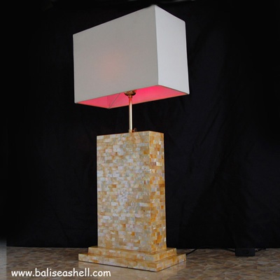 mixed mop pearl shell lamp table art