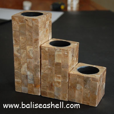 candle holder box from shell mosaic