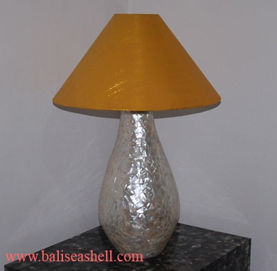 white luster big vase shape lamp table