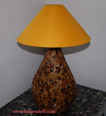 brown lip shell pen table lamp