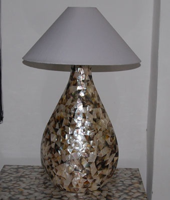shell table lamp side from mosaic