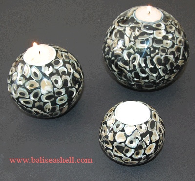 shell mosaic for candel holder