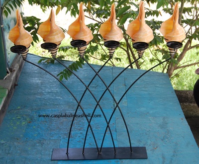 shell candle light art