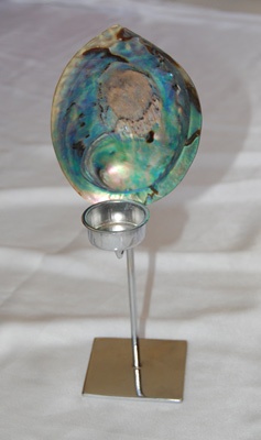 shell paua lamp candle light