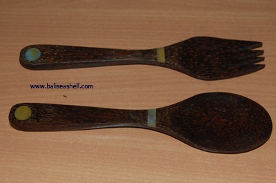 coconut spoon art with inlay mop