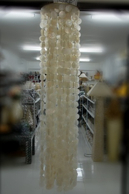 shell windchimes white capis long